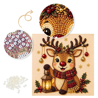 Reindeer with a Glowing Lantern pearl painting – image 6