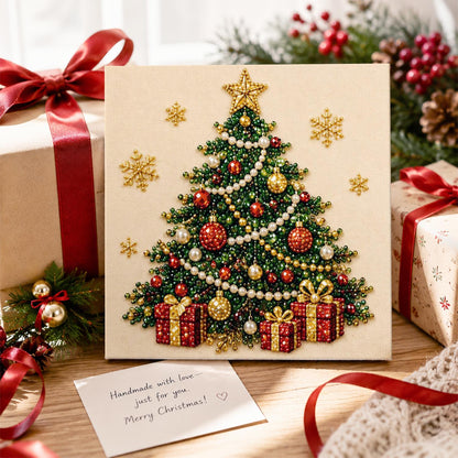 Star-Topped Tree with Presents pearl painting – image 2