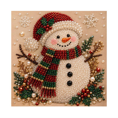Snowman in a Santa Hat pearl painting – image 11