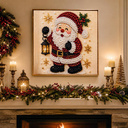 Santa Lighting the Way pearl painting – image 3