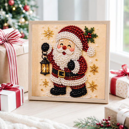 Santa Lighting the Way pearl painting – image 4