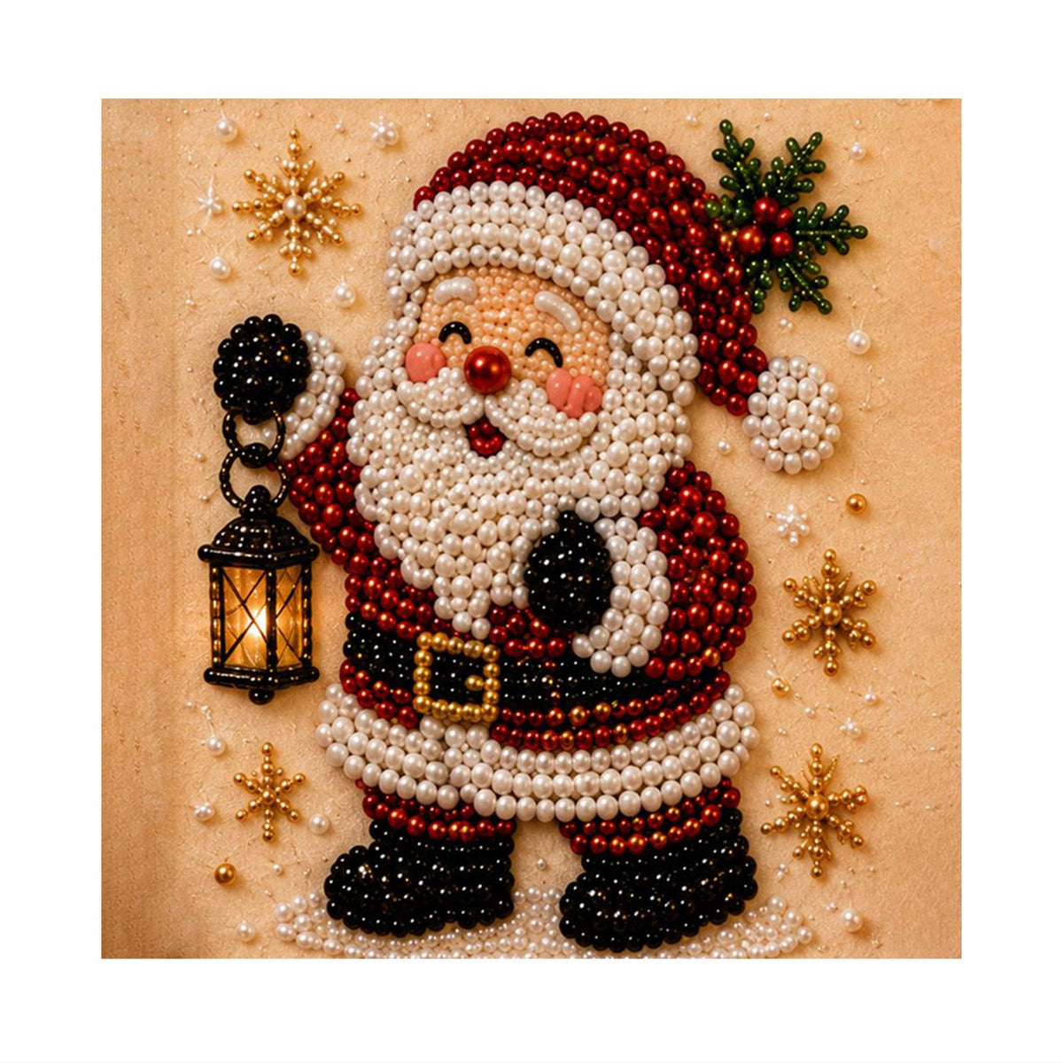 Santa Lighting the Way pearl painting – image 11