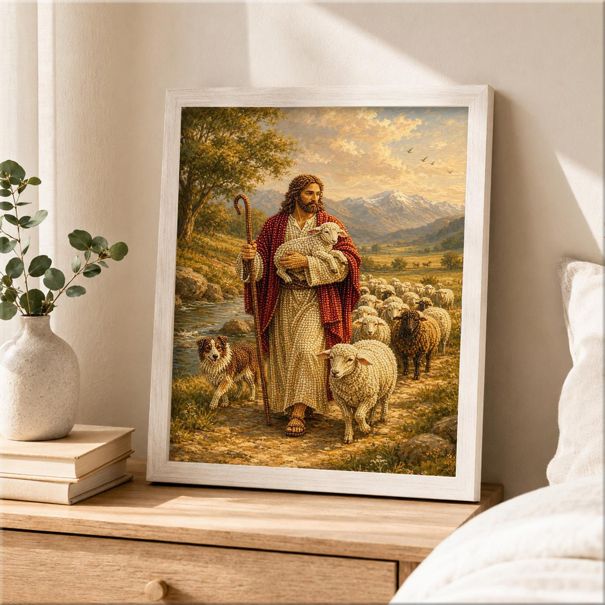 Good Shepherd in Golden Valley pearl painting – image 2