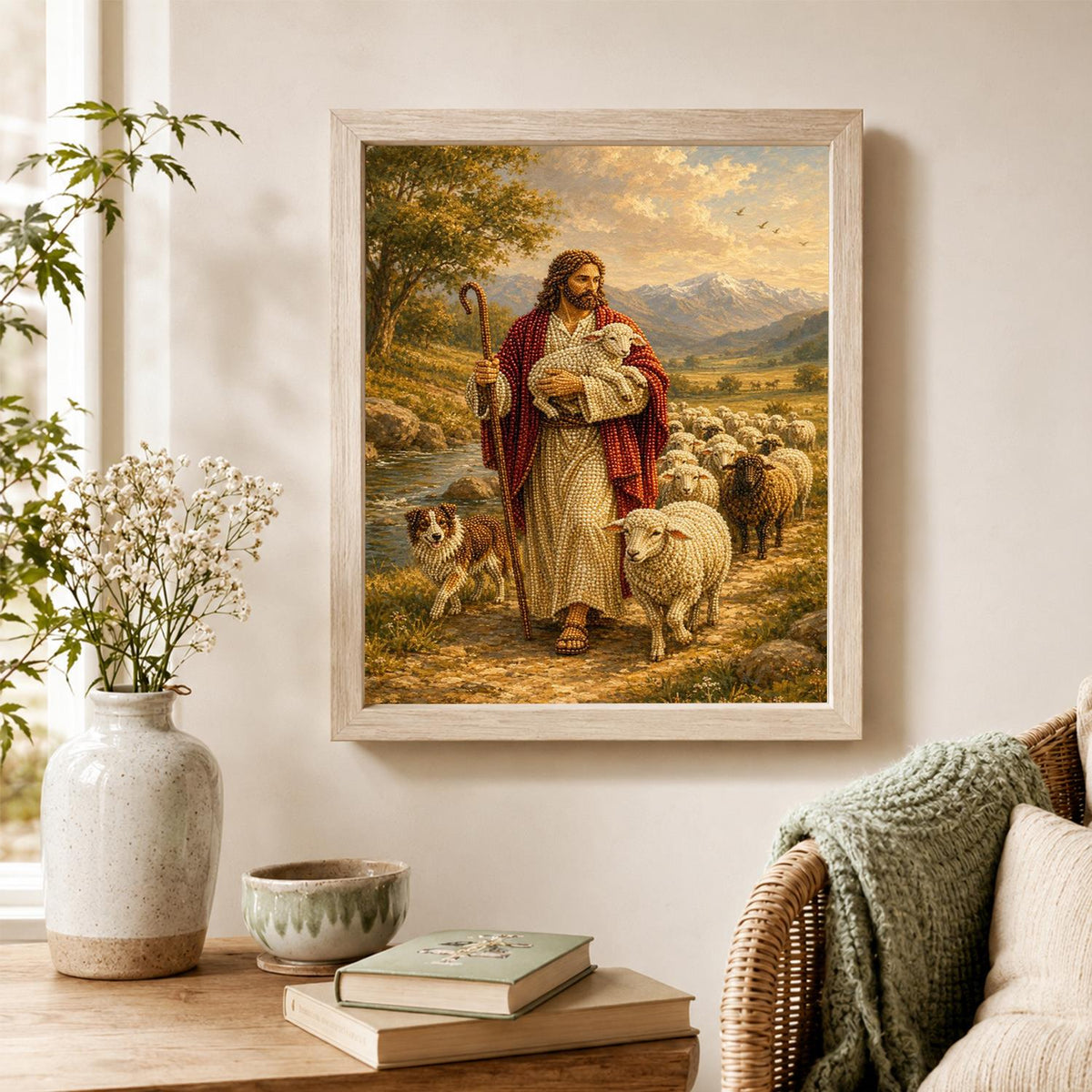 Good Shepherd in Golden Valley pearl painting – image 4