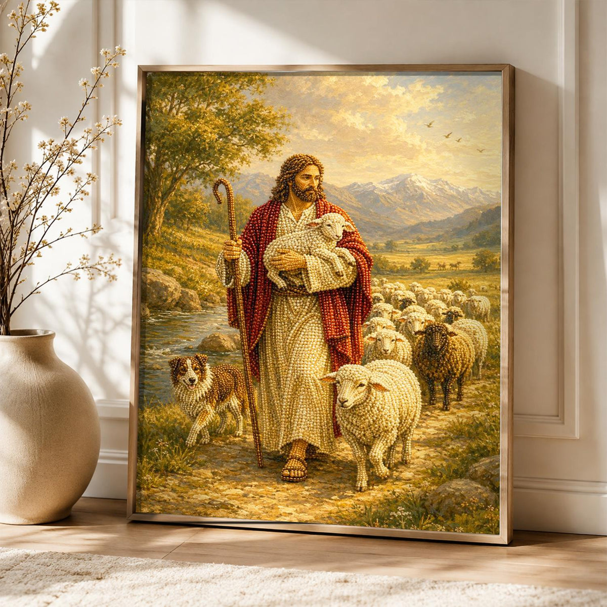 Good Shepherd in Golden Valley pearl painting – image 5