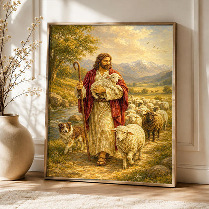 Good Shepherd in Golden Valley pearl painting – image 5