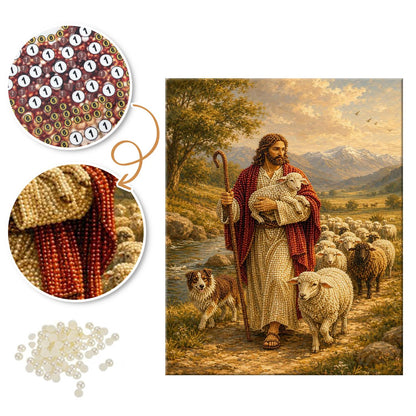 Good Shepherd in Golden Valley pearl painting – image 6