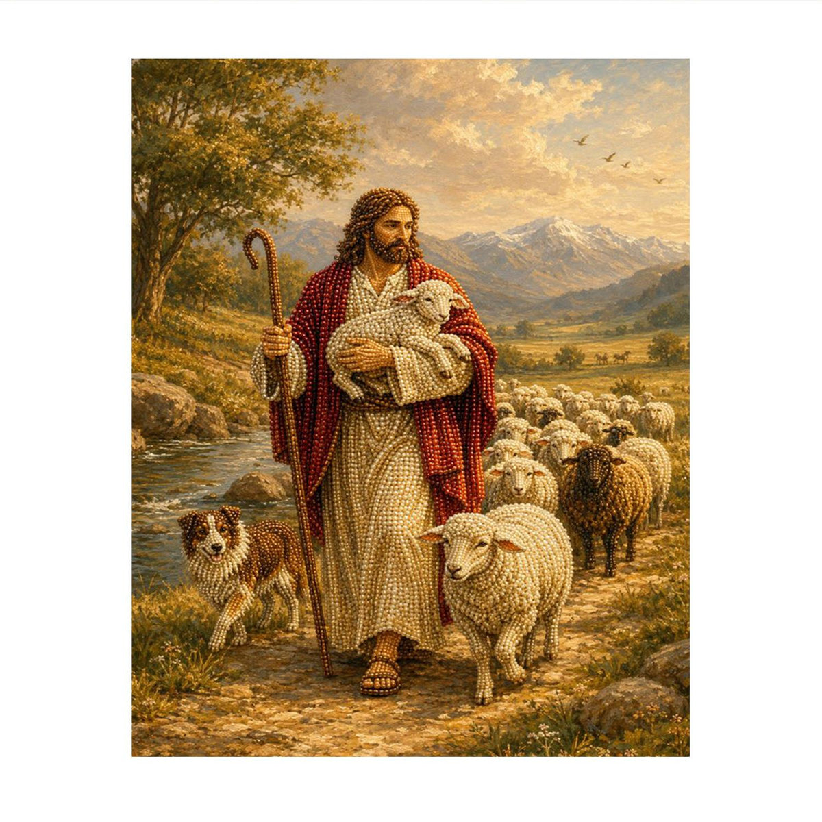 Good Shepherd in Golden Valley pearl painting – image 11