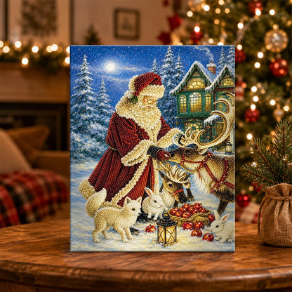 Santa Feeding His Reindeer pearl painting – image 5
