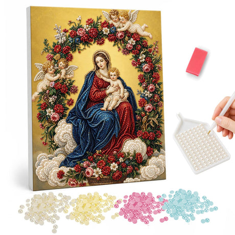Madonna and Child pearl painting – image 1