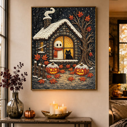 Ghost and Cat in the Window pearl painting – image 4