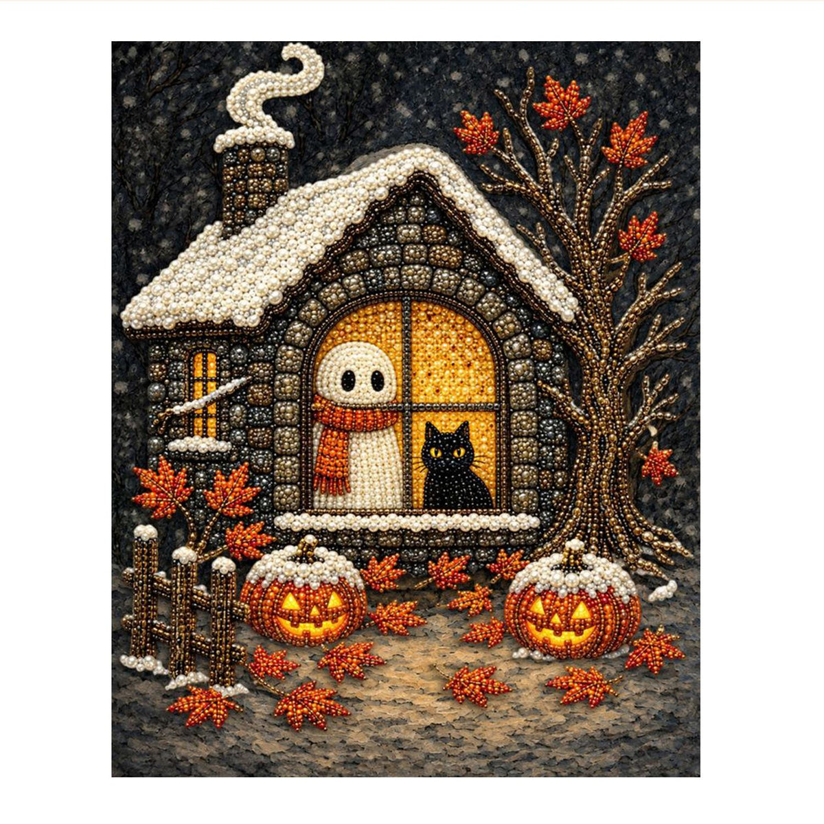 Ghost and Cat in the Window pearl painting – image 11