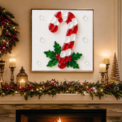 Peppermint Cane and Holly Sprig pearl painting – image 3