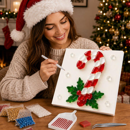 Peppermint Cane and Holly Sprig pearl painting – image 16