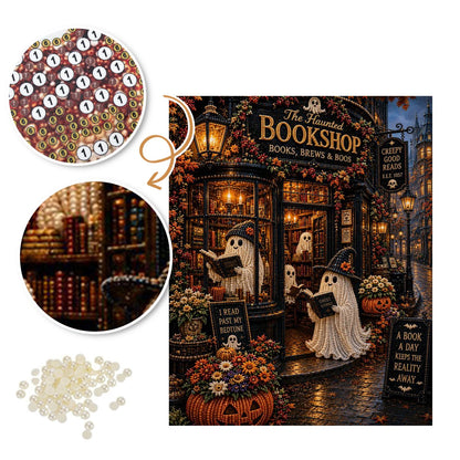 Ghosts Browsing the Bookshop pearl painting – image 6