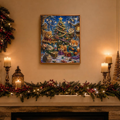 Forest Friends Opening Gifts pearl painting – image 3
