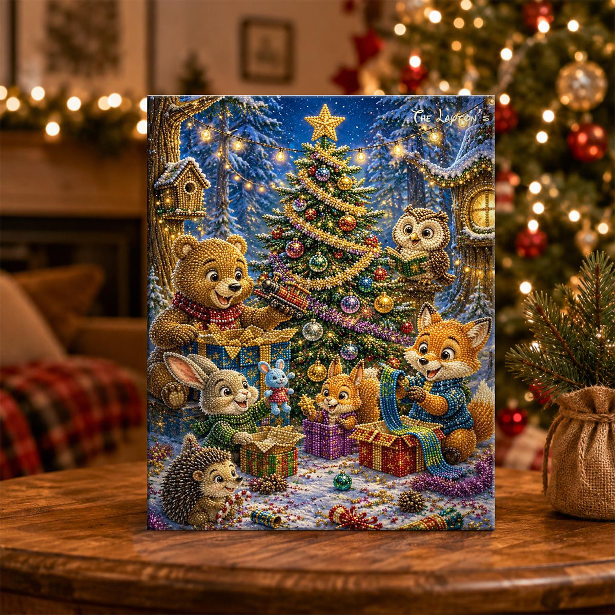 Forest Friends Opening Gifts pearl painting – image 5