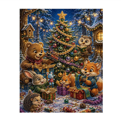 Forest Friends Opening Gifts pearl painting – image 11