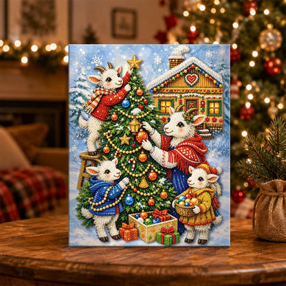 Woolly Helpers Around the Tree pearl painting – image 5
