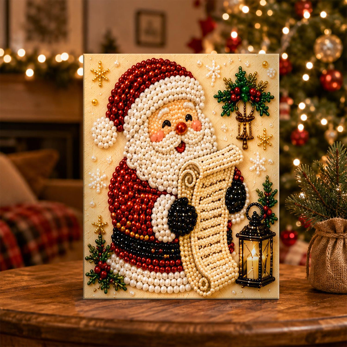 Santa's List by Lantern Light pearl painting – image 5