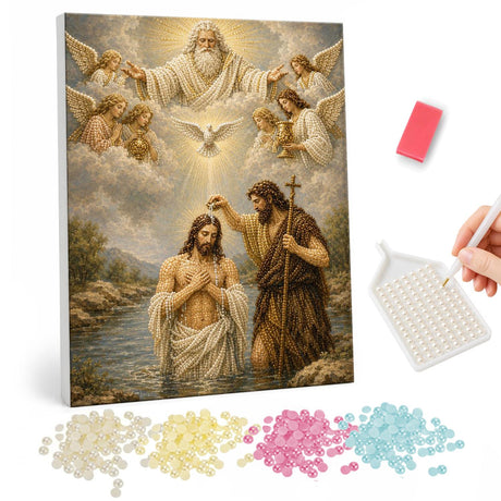 Baptism of Jesus pearl painting – image 1
