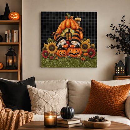 Pumpkin House Gnome Duo pearl painting – image 3