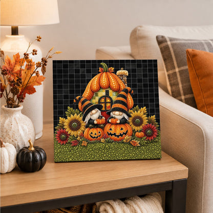 Pumpkin House Gnome Duo pearl painting – image 4