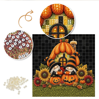 Pumpkin House Gnome Duo pearl painting – image 6