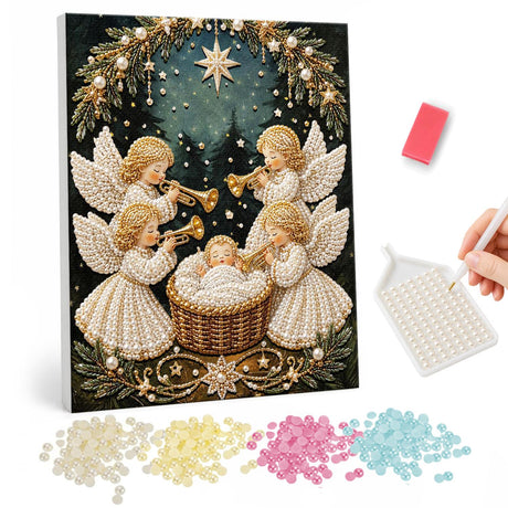 Christmas Angels pearl painting – image 1