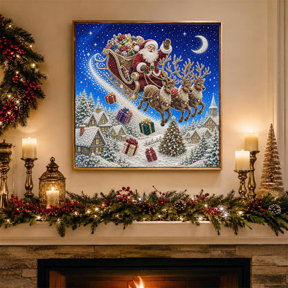 Crescent Moon Sleigh Flight pearl painting – image 3