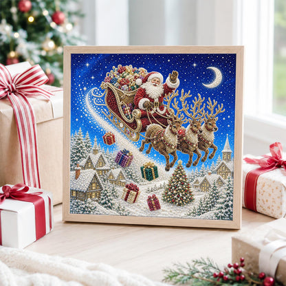 Crescent Moon Sleigh Flight pearl painting – image 4