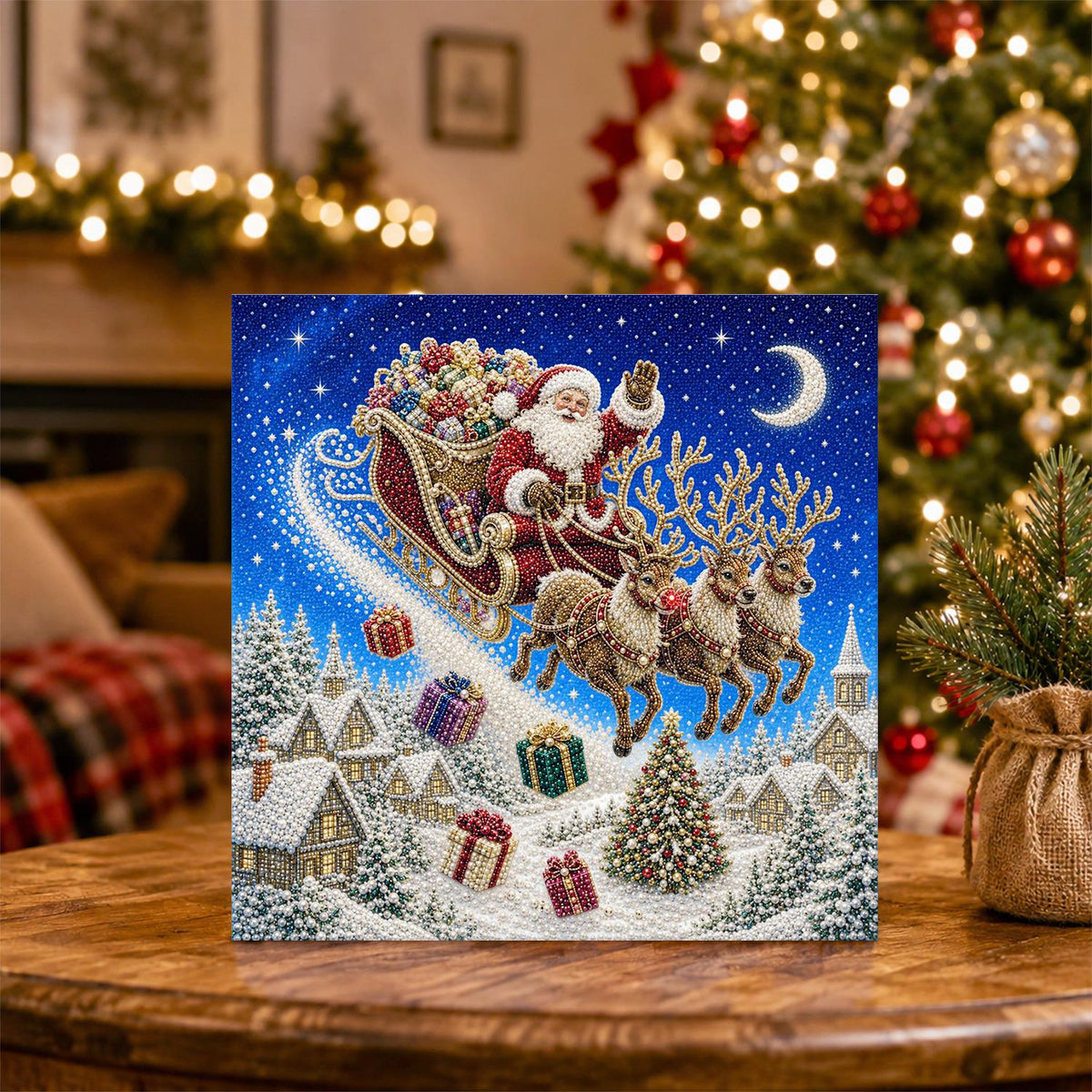 Crescent Moon Sleigh Flight pearl painting – image 5