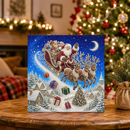 Crescent Moon Sleigh Flight pearl painting – image 5