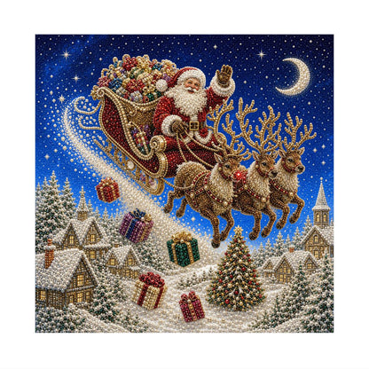 Crescent Moon Sleigh Flight pearl painting – image 11