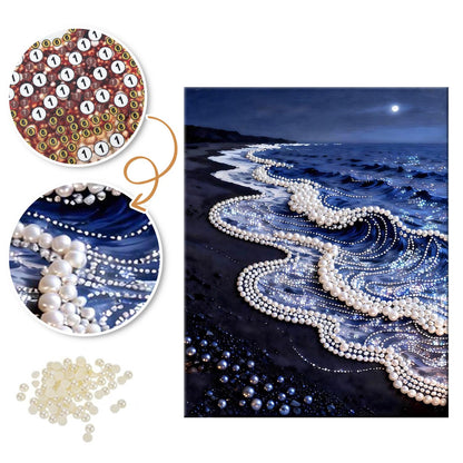 Lace-Edged Waves at Midnight pearl painting – image 6