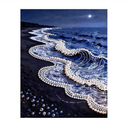 Lace-Edged Waves at Midnight pearl painting – image 11