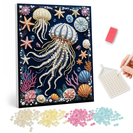 Jellyfish Underwater pearl painting – image 1