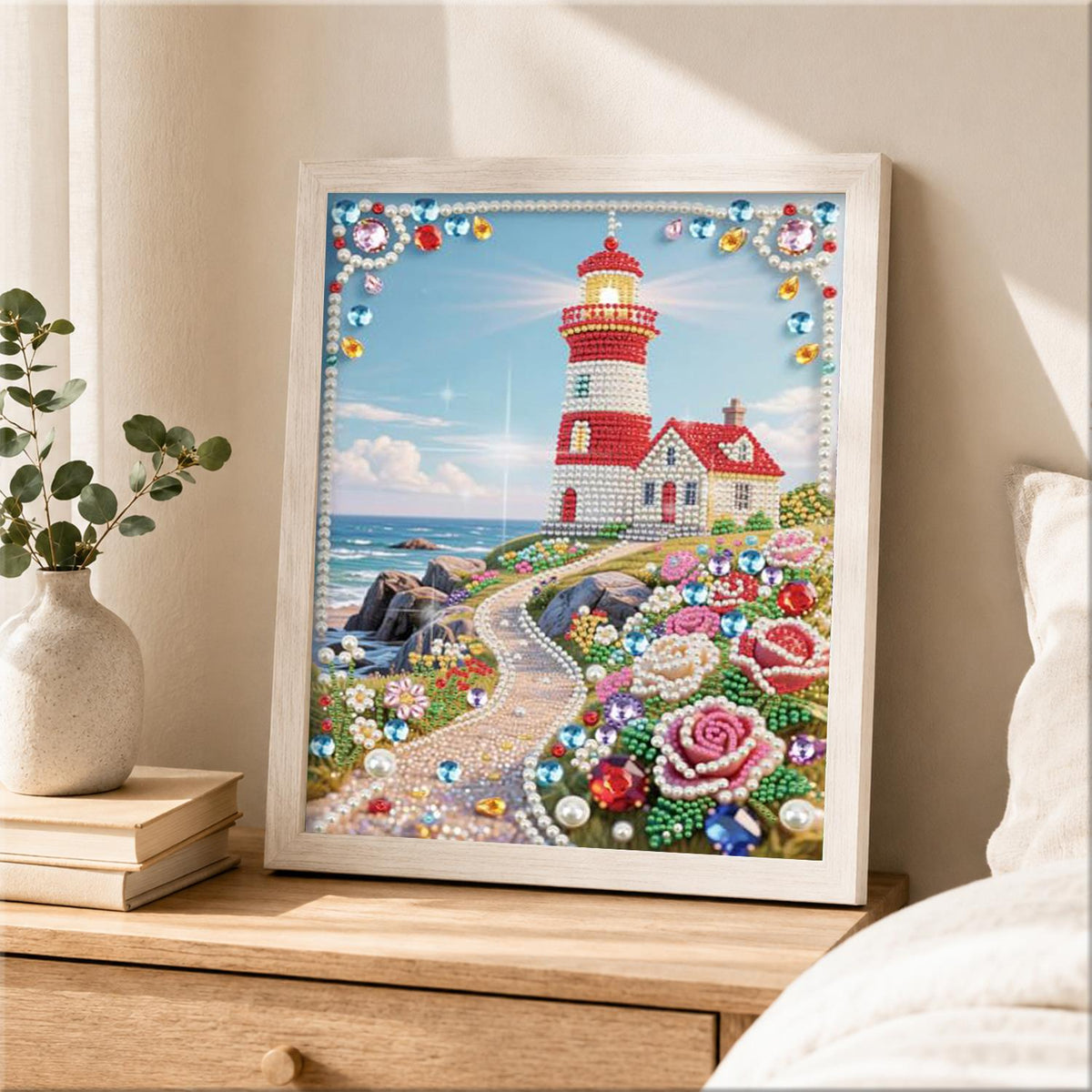 Rose Path to the Lighthouse pearl painting – image 2