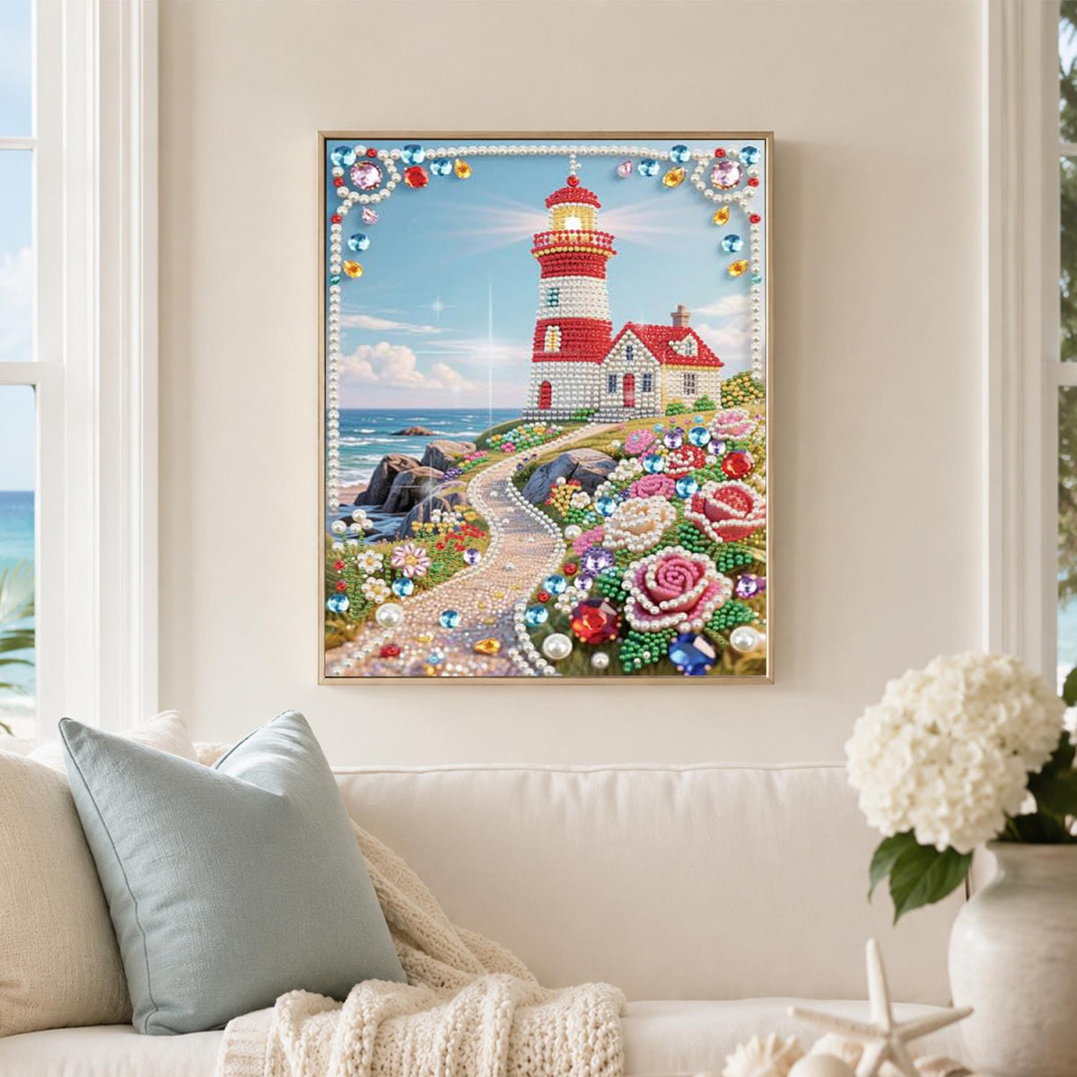 Rose Path to the Lighthouse pearl painting – image 3