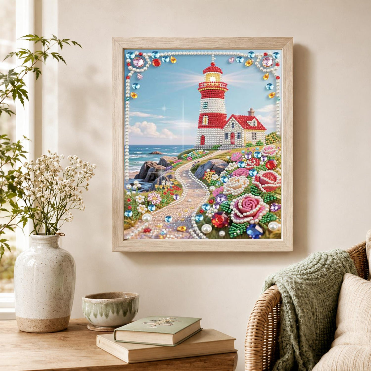 Rose Path to the Lighthouse pearl painting – image 4
