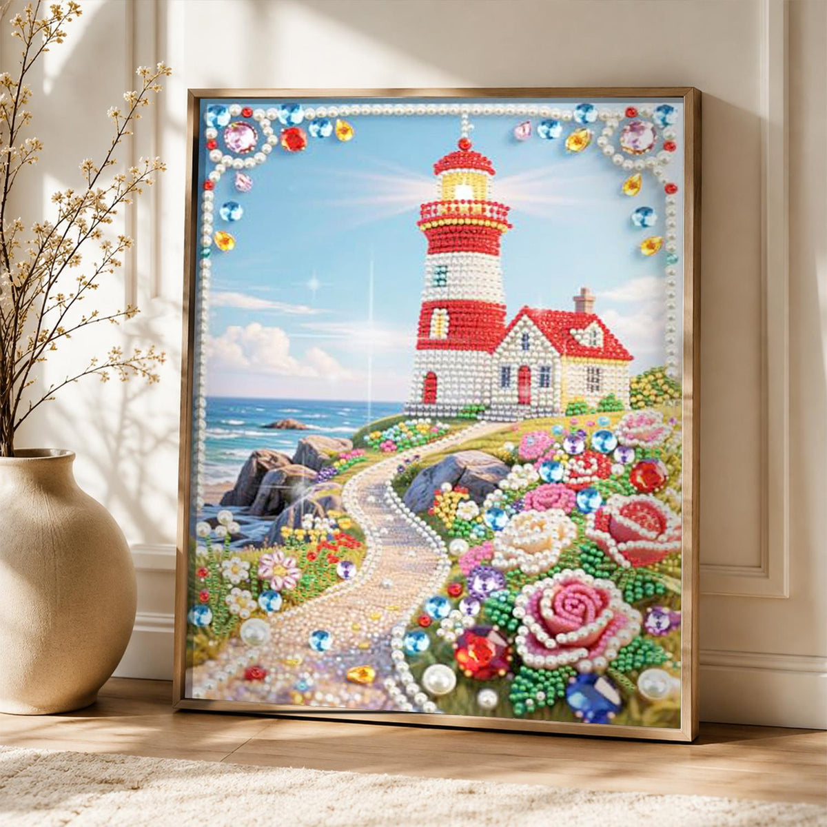 Rose Path to the Lighthouse pearl painting – image 5