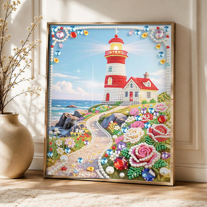Rose Path to the Lighthouse pearl painting – image 5