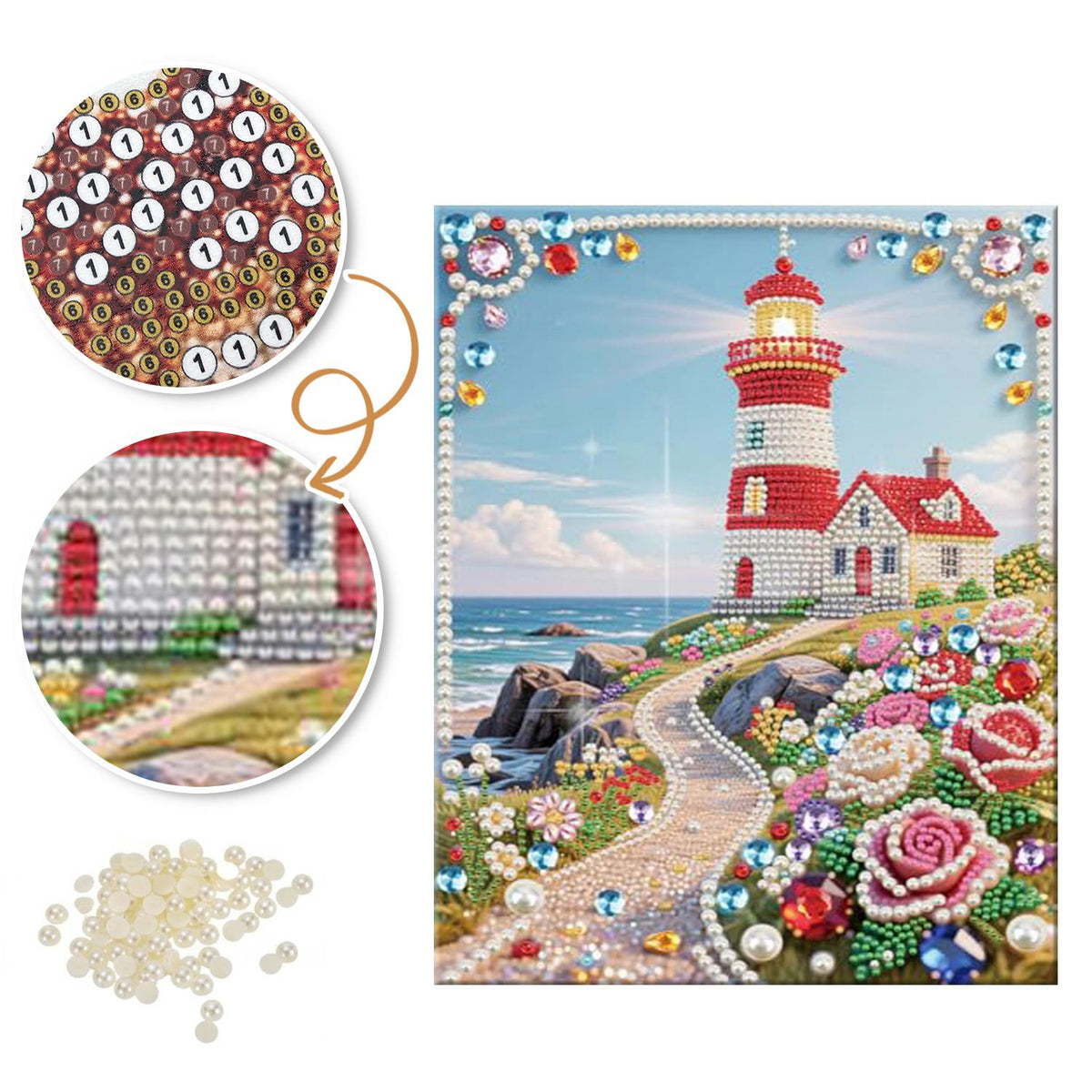 Rose Path to the Lighthouse pearl painting – image 6