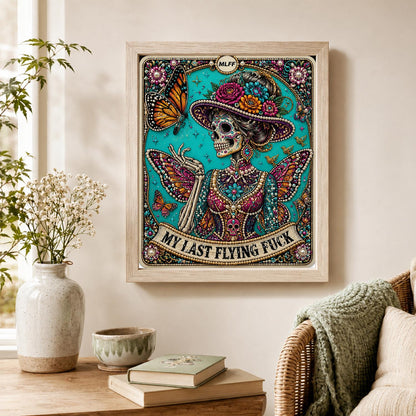 Butterfly-Winged Skeleton Lady pearl painting – image 4