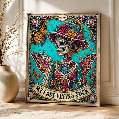 Butterfly-Winged Skeleton Lady pearl painting – image 5