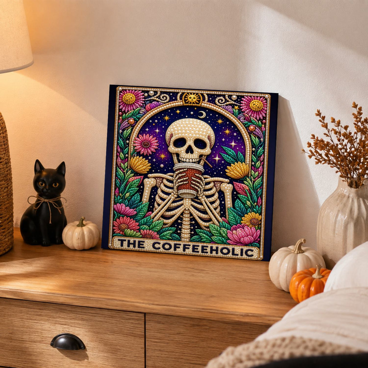 Floral Skeleton pearl painting – image 2