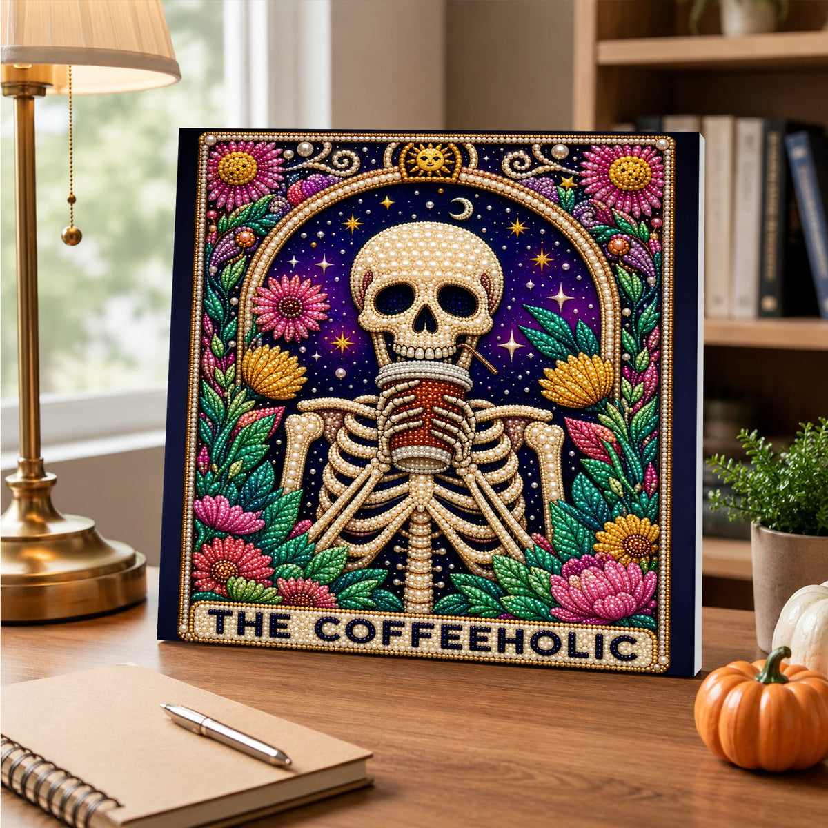 Floral Skeleton pearl painting – image 5
