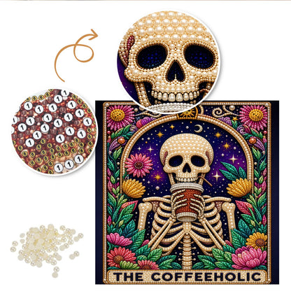 Floral Skeleton pearl painting – image 6