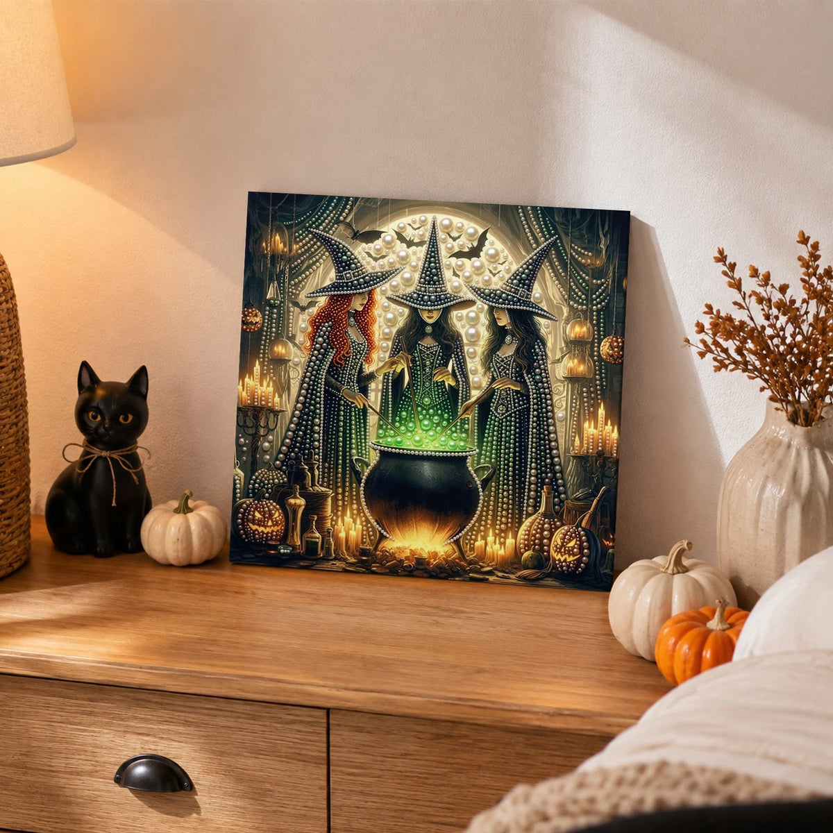 Witch Coven Round the Cauldron pearl painting – image 2