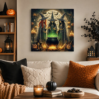 Witch Coven Round the Cauldron pearl painting – image 3